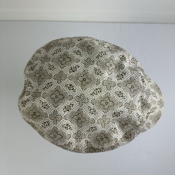 Goorin Bros Women’s Brown White Floral Y2K Newsboy Military Cadet Hat Women’s M - Picture 5 of 9
